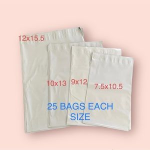 Poly mailers assorted size, mixed size, variety pack. 100 pcs